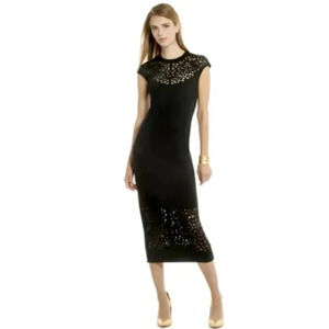 Clover Canyon Neoprene Laser Cut Out Midi-Dress